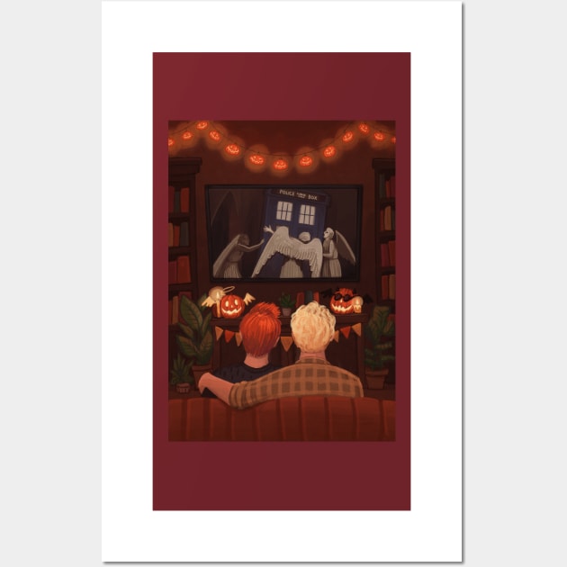 Angels Halloween Night Wall Art by illustore